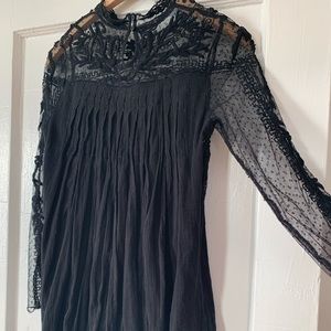 Free People Black Lace Mini Dress/Tunic